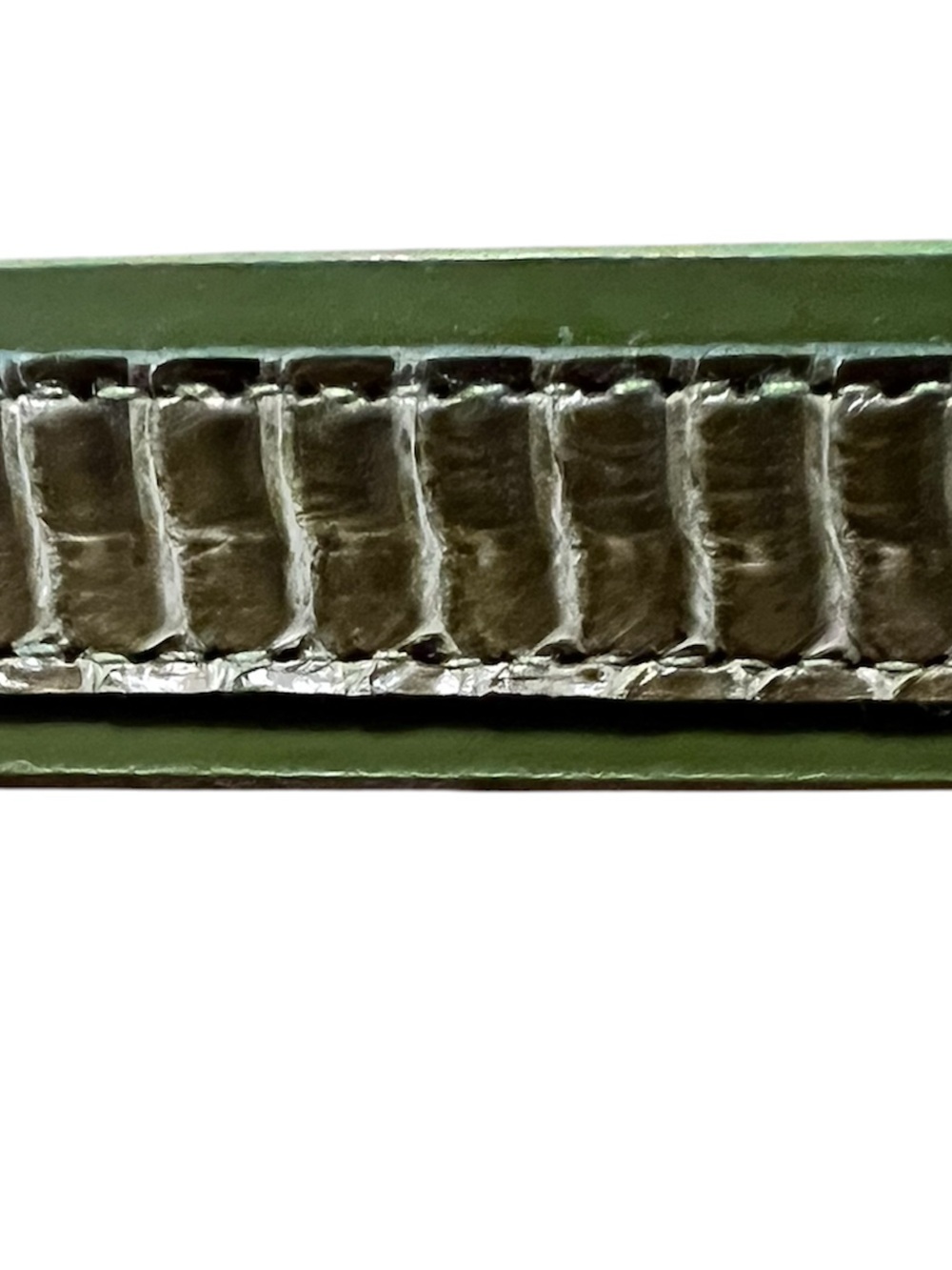 Anne Klein Snakeskin Olive Green Chain-Link Waist Belt - Picture 3 of 4